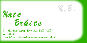 mate brkits business card